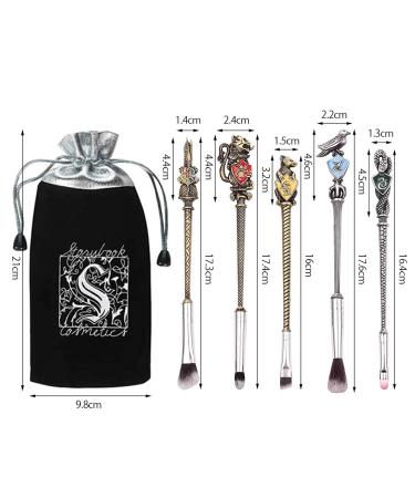 Harry Potter Makeup Brush Set with Bag - Wizard Wall Collection for Foundation Eyeliner Eyeshadow & More | Soft Gold Brushes for Beauty - Buy Online on GoSupps.com