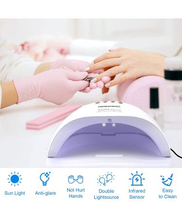 220W UV LED Nail Lamp with Phone Holder - Professional Nail Gel Polish Dryer with 4 Timer Settings and Auto Sensor - Buy Online on GoSupps.com