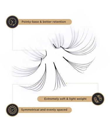 LASHVIEW 1000 Premade Volume Fans - Mixed Lengths 9-16mm Handmade 5D & 10D Eyelash Extensions C&D Curl Supplies - Buy Online on GoSupps.com