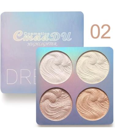 Allbestaye 4 Colors Highlighted Baked Highlighter Powder Pressed Face Contour Palette Luminous Glow Cheek Makeup - Buy Online on GoSupps.com