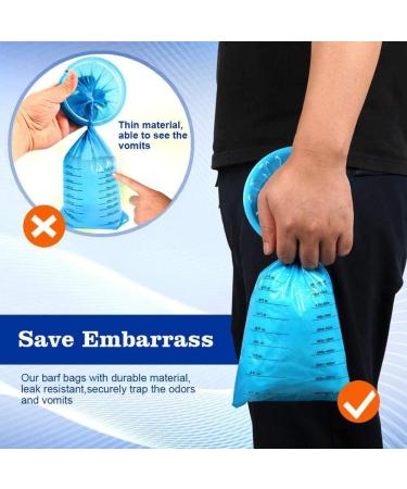 KOCOVIMI Vomit Bags - 12 Pack Disposable Barf Bags for Adults & Kids - Ideal for Motion Sickness - 1000ml Throw Up Bags - Buy Online on GoSupps.com
