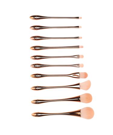 10pcs Pink Gold Makeup Brush Set - Face & Eyeshadow Brushes for Powder Cream & Liquid Makeup - Buy Online on GoSupps.com
