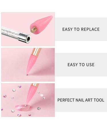 Arqumi Pack of 8 Replace Wax Tips for Nail Rhinestone Picker - White and Pink (4 White + 4 Pink) - Buy Online on GoSupps.com
