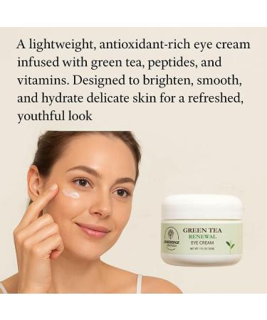 Hope Ridge Naturals Green Tea Renewal Eye Cream Antioxidant Peptide Complex 1 oz / 30 ml with Vitamin C CoQ10 Botanical Hyaluronic Acid - Buy Online on GoSupps.com