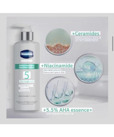 Vaseline Pro Derma AHA Smoothing Body Lotion 250ML - 5.5% AHA Ceramides & Niacinamide for Rough Skin | International Shipping Available - Buy Online on GoSupps.com