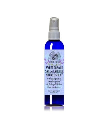 Sweet Dreams Sage & Lavender Smudge Spray (4 oz.) with Reiki Charged Amethyst Crystal & Archangel Michael Essence