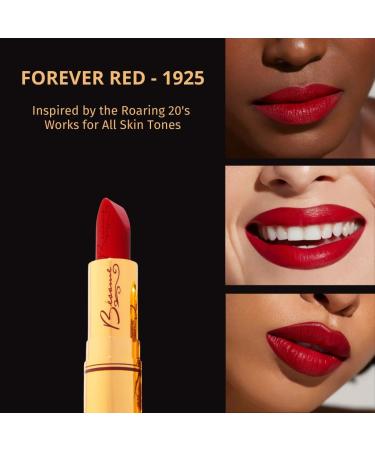 BESAME Forever Red Lipstick - 1925 | Classic Long Lasting Color for All Skin Tones | Luxe Vintage Makeup with Vitamin E | Semi-Matte Satin Finish | Sensitive Skin Friendly - Buy Online on GoSupps.com