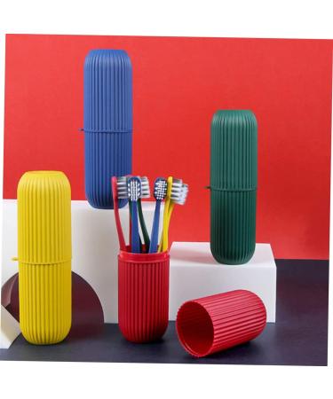 Housoutil 8 Pack Toothbrush Covers & Holders - Travel Plastic Toothbrush Box - Yellow - Buy Online on GoSupps.com