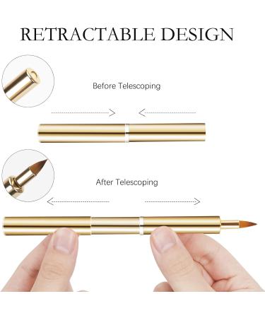 Arqumi Retractable Lip Brush Set - Portable Travel Lip Liner Applicators for Women & Girls, Lightweight Design with Protective Lid - 2PCS Black & Gold - Buy Online on GoSupps.com
