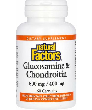 Natural Factors Glucosamine & Chondroitin - Supports Healthy Joints & Connective Tissue - Non-GMO & Gluten-Free - 60 Capsules (20 Servings) 60 Count (Pack of 1)