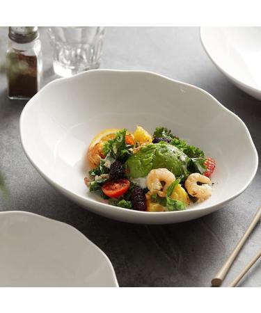 Salad Bowls Mixing Bowls Oblique Mouth Salad Bowl Vegetable and Fruit Plate Home Kitchen White Ceramic Salad Bowl Dessert Bowl Salad Bowl Pasta Bowls(Large) (A2pc Small) - Buy Online on GoSupps.com