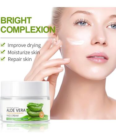 KOAHDE Aloe Vera Gel Face Cream Pure Aloe Vera Hydrating Refreshing Moisturizing Face Cream Face Moisturizer For Women Natural Aloe Cream for Dry Skin Natural Aloe Cream Acne Soothing 50G - Buy Online on GoSupps.com