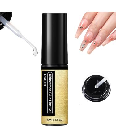 Nail Rhinestone Glue Gel Solid Nail Gel Glue for Press on Nails Nail Art Gel Glue for Diamonds Nail Glue Extra Strong for Nail Polish Decoration Strong Nail Glue Nail Rhinestone Glue Nail Glue