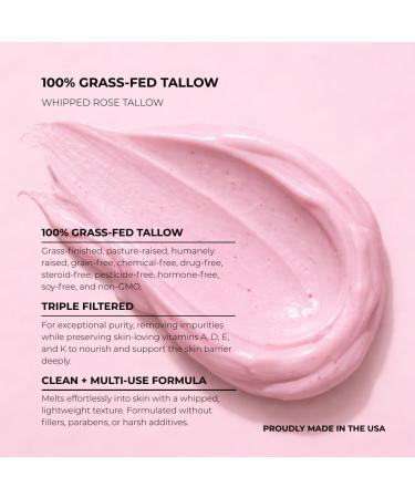 GLISSANT Rose Tallow Cr me with Lavender | Grass Fed Whipped Beef Tallow Moisturizer for Face & Body | Deep Hydration for Dry Sensitive Skin | Extra Filtered No Beef Scent | 4 oz - Buy Online on GoSupps.com