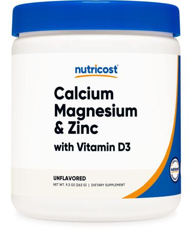 Nutricost Calcium Magnesium Zinc with Vitamin D3 Powder 30 Servings (Unflavored) - Calcium (1000 MG) Magnesium (420 MG) Zinc (16.5 MG) Vitamin D3 (30 MCG) - Gluten Free Non-GMO