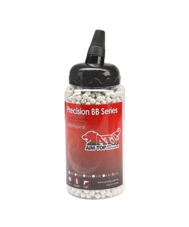 AIM Top Airsoft Balls Extreme Precision BBS 0.32g 2 000 Speedloader White