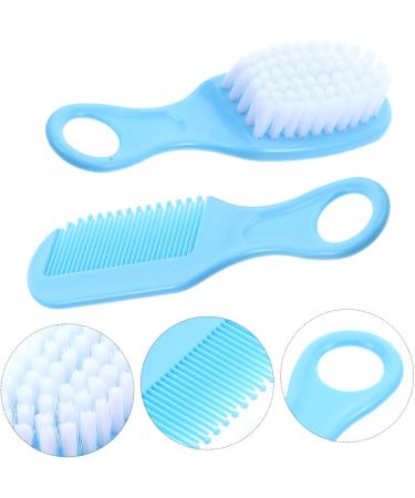 Buy Brush & Comb Set for Newborns | Gentle Safety Hairbrush & Wooden Comb Kit | Perfect for Boys | Soft Fur Shampoo & Massage Blue Size 1 - Buy Online on GoSupps.com
