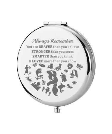 KEYCHIN Jasmine Princess Pocket Mirror Jasmine and Aladdin Fans Gifts You are Braver Stronger Smarter Than You Think Compact Mirror for Women Girls Teenagers (Jasmine Princess Mirror-S)