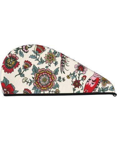 Dark Enchanted Flowers & Birds Microfiber Hair Towel - Soft Super Absorbent Coral Velvet Wrap for Long Curly & Thick Hair - Quick Dry Cap for Women - Buy Online on GoSupps.com