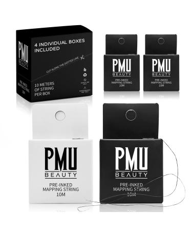 4Pack Brow Mapping String for Microblading 10m Pre-Inked Eyebrow Thread Line Black & White Ink Microblading Supplies for Permanent Makeup Brow Lip Mapping Beginners - Buy Online on GoSupps.com