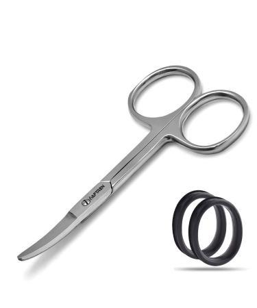 Professional Children's Scissors from 4 Years for Right-Handed Children's Nail Scissors Round tip 4.5 Eyebrows Eyelashes Nose Hair Ears Mustache Left-Handed Stainless Steel Neat Blade (Silver)