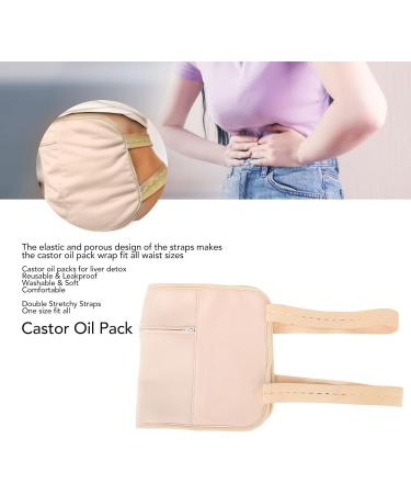 Organic Reusable Castor Oil Packs for Liver Detox - Adjustable & Leak-Proof Kit (Khaki) - Buy Online on GoSupps.com