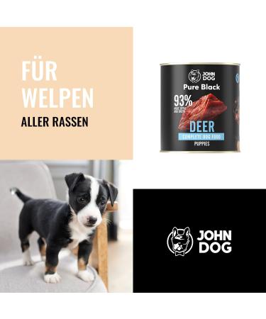 JOHN DOG Pure Black - Premium Wet Food for Dogs - 93% Meat - Premium Wet Food for Dogs - Gluten Free Wet Food - 100% Ingredients - Buy Online on GoSupps.com