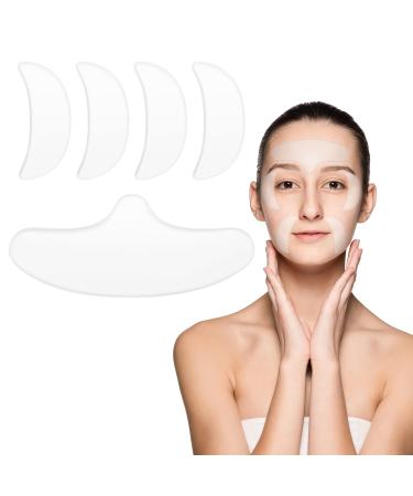 Forehead Wrinkle Patches 5Pc Silicone Frown Facial Patches Reusable Forehead Wrinkles Treatment Silicone Face Patches Smooth Eye Mouth Forehead Wrinkles Anti-Ageing Wrinkl Treatment for Women