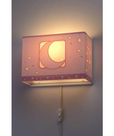 Dalber Children s Wall Lamp - Moon & Stars Design in Pink Rose | Perfect Kids' Room Lighting - Buy Online on GoSupps.com