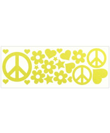 LiteMark Reflective Hippy Sticker Decals for Helmets, Bicycles, Strollers, Wheelchairs and More Variety in Lemon Yellow