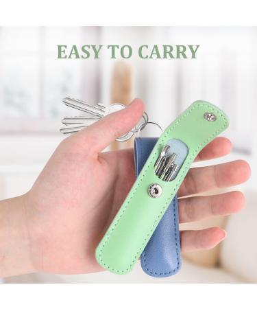 Vicloon Ear Wax Removal Kit - 12 Pcs Stainless Steel Ear Pick Set with PU Storage Bag - Reusable Ear Cleaner for Kids & Adults - Blue-Green - Buy Online on GoSupps.com