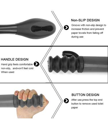 Toilet Aids Easy Wipe - Long Handle Self-Help Wipers for Comfort | Ideal for Elderly Pregnant Injured (Black) - 1 Pack - Buy Online on GoSupps.com