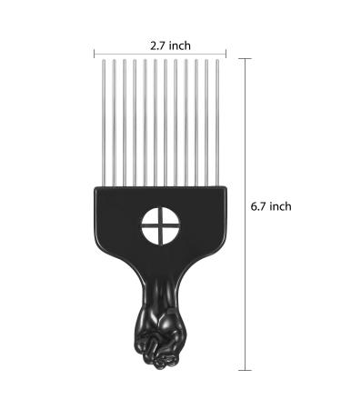 3-Pack Metal Afro Pick Comb - Hair Styling & Detangling Tool for Braid & Wig Care - Buy Online on GoSupps.com