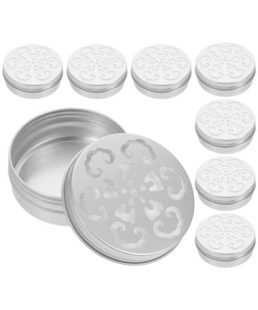 Frcolor 10st aluminum box with hollow thread round metal can fragrance pearl container odor training canister for dogs tea tin made of metal fragrance training holder for dog equipment round work 2.6x6.8cm silver 3