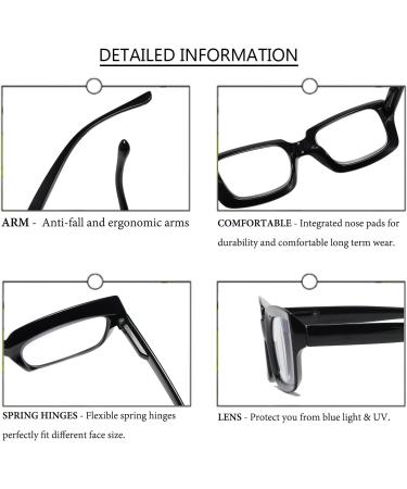 MMOWW 2-Pack Oversized Anti-Blue Light Reading Glasses for Women - Black & Tortoise Square Frame (2.0) - Buy Online on GoSupps.com