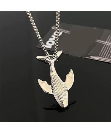 OralGos Stainless Steel Whale Pendant Necklace - Elegant Men's Sweater Chain & Stylish Long Necklace - Buy Online on GoSupps.com