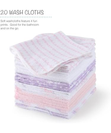 The Peanutshell Baby Bath Towel & Wash Cloth Set in Pink/Purple/White  23 Pieces  Unicorn & Rainbow - Buy Online on GoSupps.com