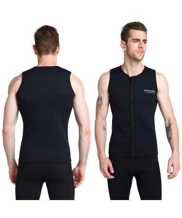 PZZMY Wetsuit Top Men 3mm Neoprene Top Women Diving Vest Sleevesless Wet Suits Tops for Scuba Diving Canoeing Surfing Kayaking Sauna XX-Large Black