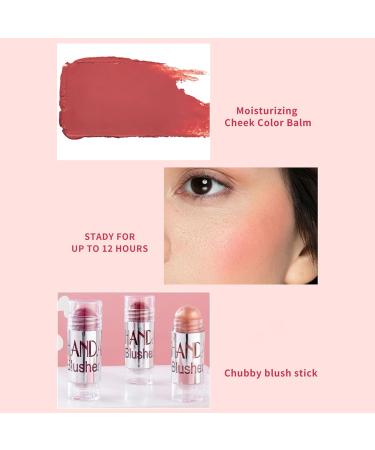 LXZJJM Multi-Use Makeup Blush Stick Cream Blush for Cheeks Cream Blush Stick For Cheek & Eyes & Lips Waterproof Natural Nude Makeup Suitable for All Skin (#03(Matte)) - Buy Online on GoSupps.com