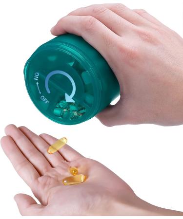 KIGI Large Supplements Organizer | Moistureproof Vitamin Pill Dispenser | Travel Medication Case with Labels | Green - Buy Online on GoSupps.com