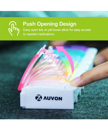 AUVON Weekly Pill Organizer | Arthritis-Friendly, BPA-Free 7-Day Travel Case for Vitamins & Supplements - Buy Online on GoSupps.com