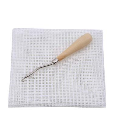 Yushen 39.4 x 59 Inch Blank Rug Hooking Mesh Canvas Kit with Wooden Bent Latch Hook Tool for Latch Hook Rug Tapestry Canvas DIY - Buy Online on GoSupps.com