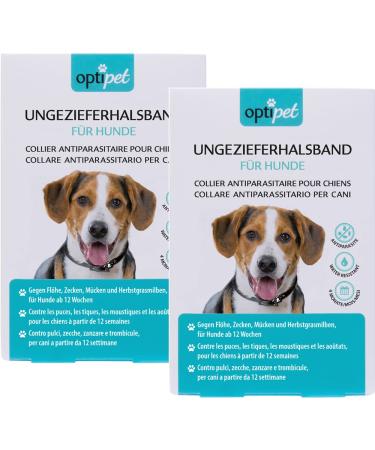 OptiPet 2X dog collar 4 months protection against ticks fleas and mites for dogs from 12 weeks