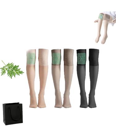 Ionic Correction Lymphatic Detoxification Long Tube Silk Stocking Mugwort Socks Mugwort Acupressure Shaping Stretch Socks (Mix)