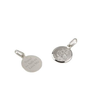 Oh So Cherished Sterling Silver St Christopher Pendant Engraved Personalised Message 925 Sterling Silver 12mm