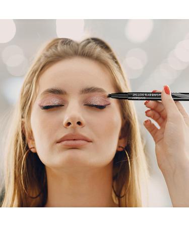 Jextou Four-Headed Eyebrow Pencil | 3D Liquid Eyebrow Makeup Pencil | Multi-Purpose Easy to Draw Eyebrow Makeup Tool for Dating Parties and Daily Use D: Black - Buy Online on GoSupps.com