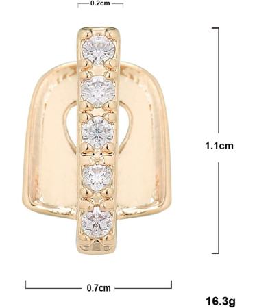 Hip Hop Single Tooth Grillz Cap Top Gold Plated Punk Teeth Caps Halloween Cosplay Party Tooth Rapper Funny Jewelry Gift (3pcs) - Buy Online on GoSupps.com