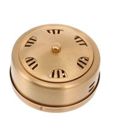Healeved tool 1 piece of cardboard Moxibusion-Box Traditional Moxibusion can Moxibusion-Tank Moxa burner Moxibuscap mugwort Chinese massage tools copper portable instrument 8x8x3.5cm Golden