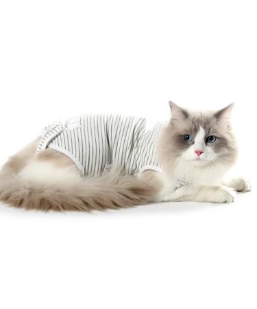 Dotoner Cat Professional Recovery Suit Surgical Recreation Shirt For Belly Wounds Bandage cone Alternative for cats after surgery Medical suit Soft pet clothing Indoor (gray L) L (1 Pack) Gray - Buy Online on GoSupps.com