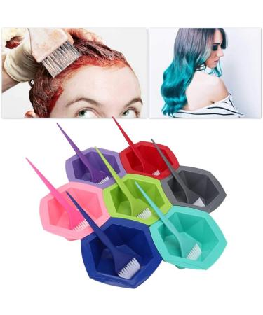 Hair Color Brush Mixing Bowl Kit 7 Set Hair Dyeing Bowl Brush Kit Colorful Hairdressing Hair Dye Supplies Tools Rainbow Hair Color Mixing Bowls Brushes Comb for Dyed Hair(Set) - Buy Online on GoSupps.com
